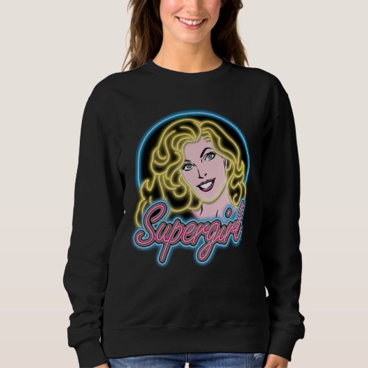 Sweatshirt Graphique des lumières de Neon Retro Supergirl (Devant)