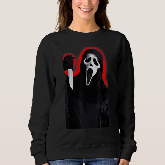 Sweatshirt Graphique d'horreur de Face de cri (Devant)