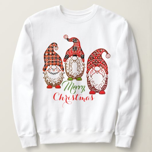 Sweatshirt Graphique Gnomes de Noël, Père Noël Aide à l'impre (Design devant)