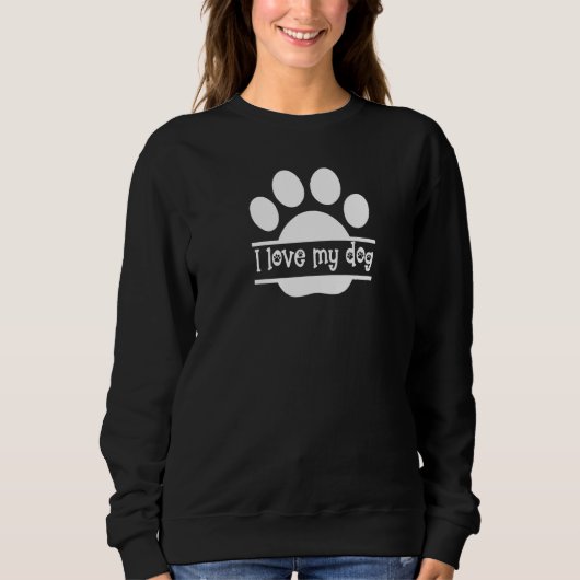 Sweatshirt Graphique J'aime mon Empreinte de patte de chien (Devant)
