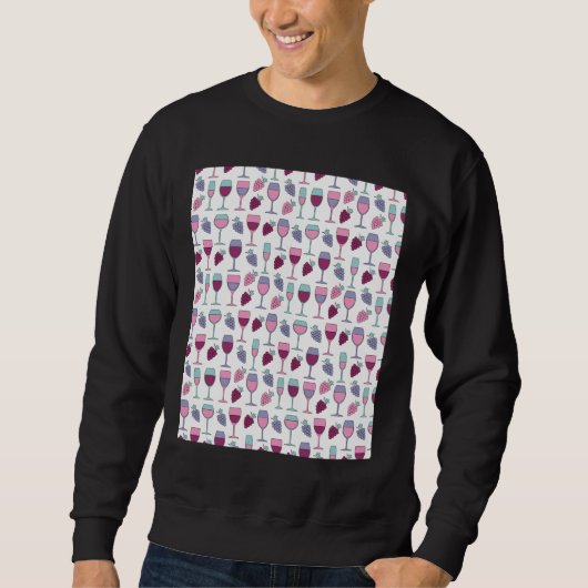 Sweatshirt Graphique Motif de raisins et de vignes (Devant)