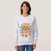 Sweatshirt Graphique Rétro Sunshine Stay Groovy (Devant entier)