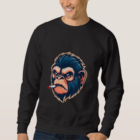Sweatshirt graphique Singe en colère pour hommes (Devant)