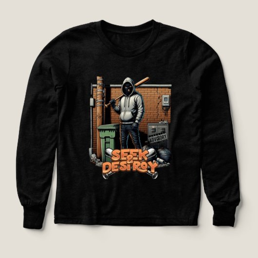 Sweatshirt graphique urbain "Seek & Destroy" pour (Motif recto)