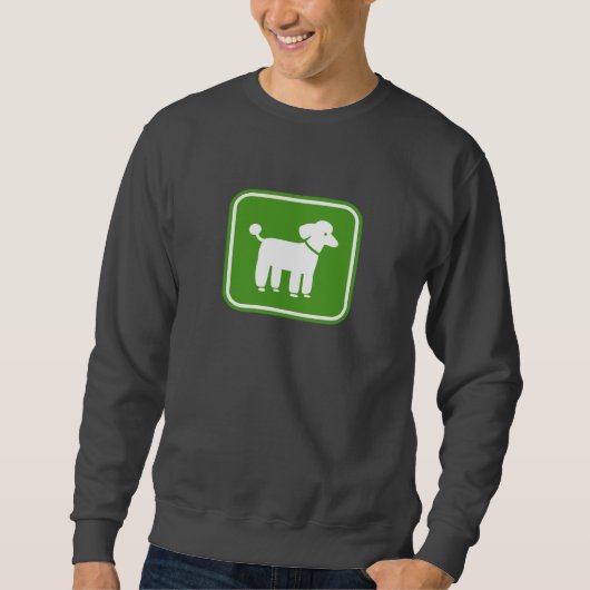 Sweatshirt Graphisme de caniche (vert) (Devant)