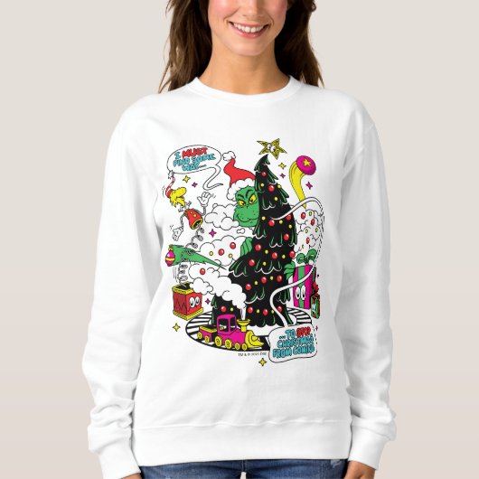 Sweatshirt Graphisme de Noël coloré de Grinch (Devant)