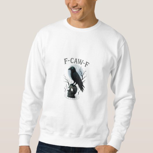 Sweatshirt Graphisme Halloween crâne de corbeau corneille got (Devant)