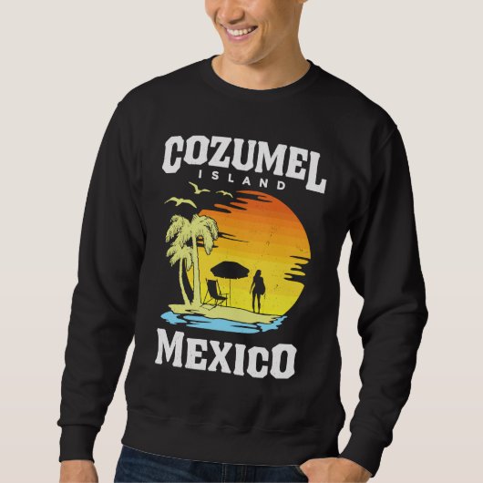 Sweatshirt Graphisme Rétro Distressed des Plages de Cozumel a (Devant)