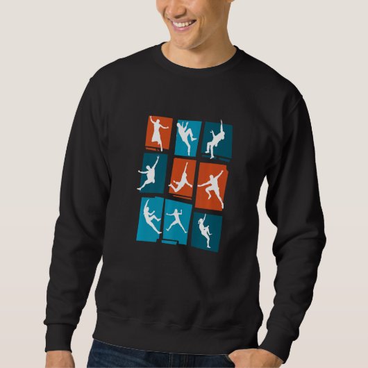 Sweatshirt Graphisme Rétro Escalade Bloc Grimpeur de Roche Mo (Devant)