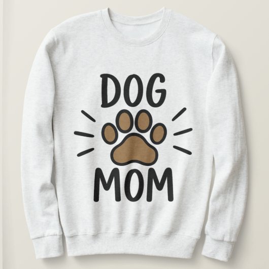 Sweatshirt Gras Black Dog Maman Brown Empreinte de patte Typo (Design devant)