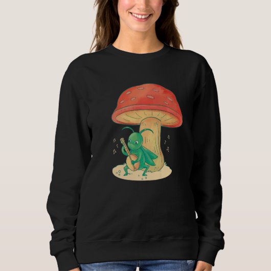 Sweatshirt Grasshopper Playing Banjo Bug Instrument Music Fun (Devant)