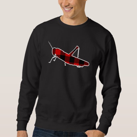Sweatshirt Grasshopper Red Buffalo Plaid Insect Matching Pj F (Devant)