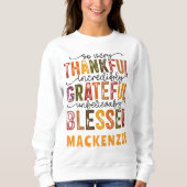 Sweatshirt Grateful Thankful Blessed Funny Women's Basic (Devant)