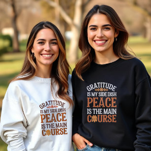 Sweatshirt Gratitude et Paix personnalisables Thanksgiving