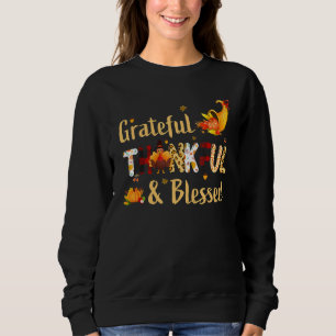 Sweatshirt Gratuit Remerciement Bienheureux Gobble Turquie Th