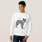 Sweatshirt Gray wolf with pipe cartoon (Devant entier)