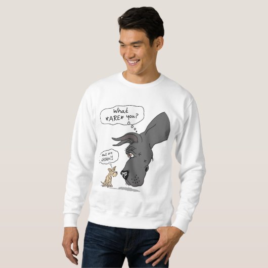 Sweatshirt Great Dane & Chihuahua Black (Devant entier)