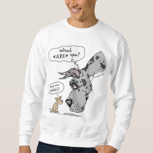Sweatshirt Great Dane & Chihuahua Merle (Devant)