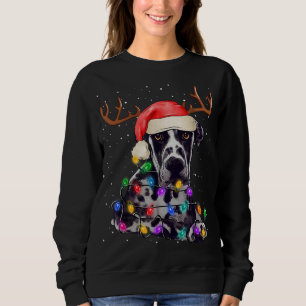 Sweatshirt Great Dane Christmas Tree Light Amoureux des chien