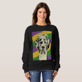 Sweatshirt Great Dane Jester Mardi Gras Chien Maman ou Papa (Devant entier)