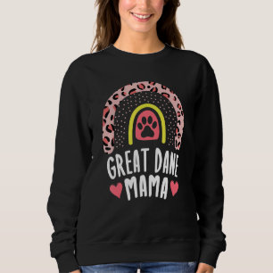 Sweatshirt Great Dane Mama Rainbow Leopard Rose Chien Maman m