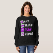 Sweatshirt Great Eat Sleep Jouer Répéter Vidéogames Jeux Cons (Devant entier)