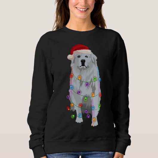 Sweatshirt Great Pyrenees Christmas Lights Xmas Patou Pyrenea (Devant)