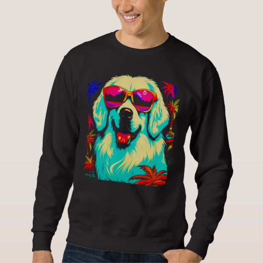 Sweatshirt Great Pyrenees Dog Summer Party (Devant)