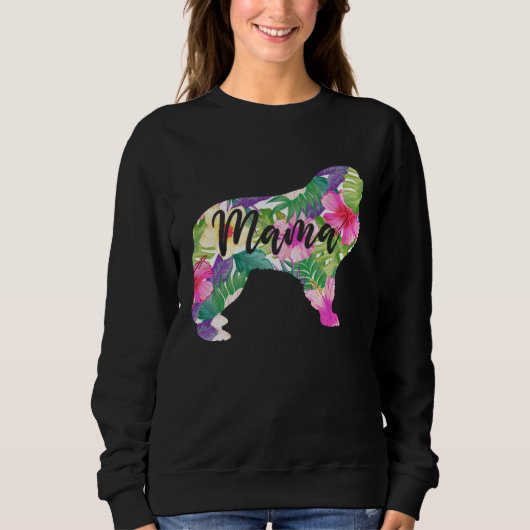 Sweatshirt Great Pyrenees Mama Mom Flowers Mother s Day (Devant)