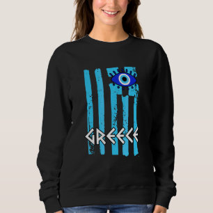 Sweatshirt Grèce Drapeau Avec Un Charme Nazaire Oeil Spiritue