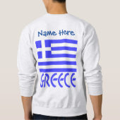Sweatshirt Grèce et drapeau grec Personnalisation bleue Homme (Dos)