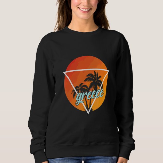 Sweatshirt Grèce Triangle en forme de Soleil avec Palmes (Devant)
