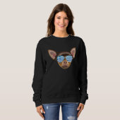 Sweatshirt Greek Flag Brown Chihuahua Dog Greece Pocket (Devant entier)