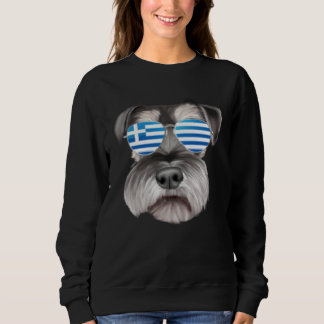 Sweatshirt Greek Flag Miniature Schnauzer Dog Greece Pocket