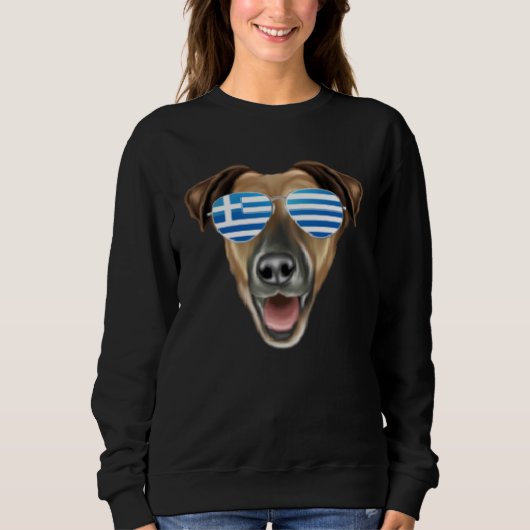 Sweatshirt Greek Flag Smooth Fox Terrier Dog Greece Pocket (Devant)