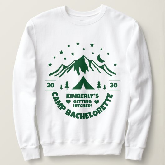 Sweatshirt Green Bride Camp Bachelorette Party (Design devant)