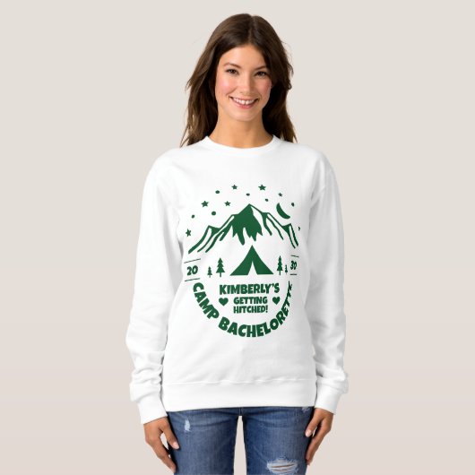 Sweatshirt Green Bride Camp Bachelorette Party (Devant entier)