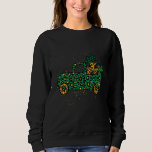 Sweatshirt Green Buffalo Plaid Leopard Camion Shamrock St Par