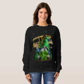 Sweatshirt Green Gnomes Bus School Conducteur Et Shamrock St  (Devant entier)