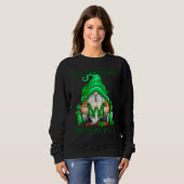 Sweatshirt Green Irish Gnome Holding Beer St Patrick Gnome (Devant entier)