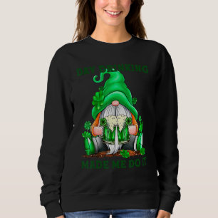 Sweatshirt Green Irish Gnome Holding Beer St Patrick Gnome