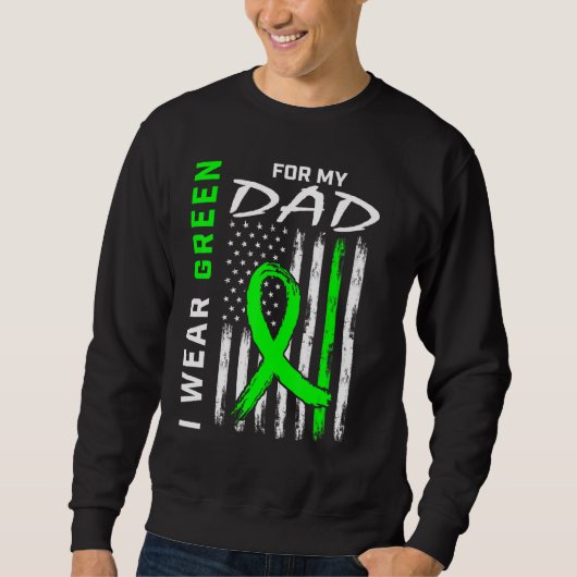 Sweatshirt Green Papa Maladie du rein Cérébral Sensibilisatio (Devant)