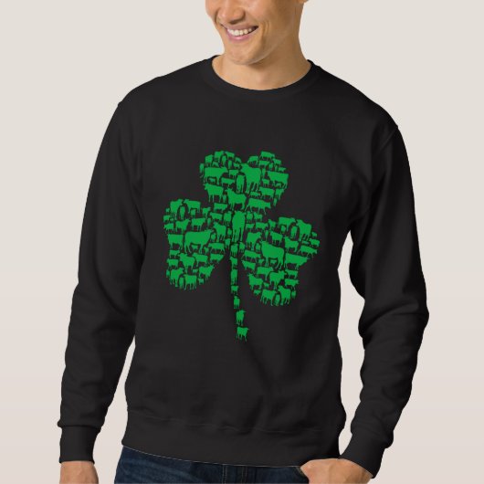 Sweatshirt Green Shamrock C Cows Farmer St Patrick s Day (Devant)