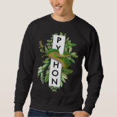 Sweatshirt Green Tree Python Tropical Print (Devant)