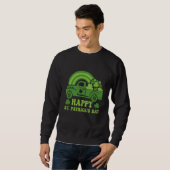 Sweatshirt Green Truck With Shamrock Rainbow Happy St Patrick (Devant entier)