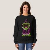 Sweatshirt Green Witch Pug Cute Dog Halloween Costume Pug o w (Devant entier)