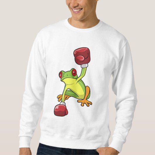 Sweatshirt Grenouille à la boîte avec gants de boxe (Devant)