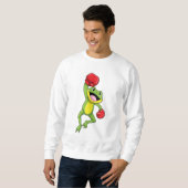 Sweatshirt Grenouille à la boîte avec gants de boxe (Devant entier)
