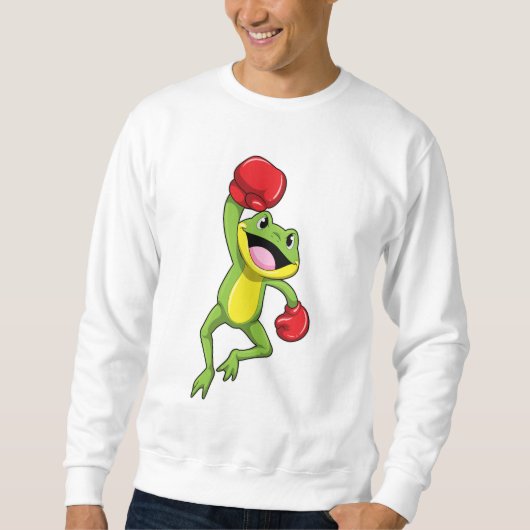 Sweatshirt Grenouille à la boîte avec gants de boxe (Devant)