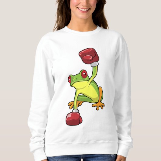Sweatshirt Grenouille à la boîte avec gants de boxe (Devant)
